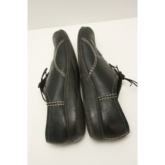 CLARKS Women"s sz 8M Black Leather Lace-Up Oxford Bowling-Type Shoes - Picture 8 of 10